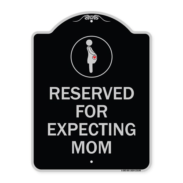 Reserved for Expecting Mom W/ Graphic Heavy-Gauge Aluminum Sign, 18" L, 24" H, BS-1824-23199